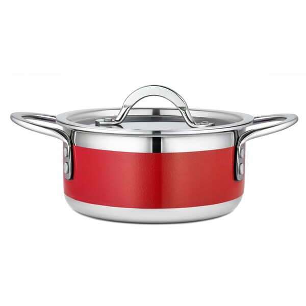 Bon Chef Country French 2 Pot W/Cover 7" X 3" 1 Qt 22 Oz - Red 71299-CF2-R - main
